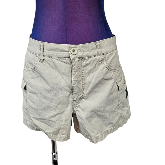 Lei Light Khaki Ripstop Cargo Utility Shorts Size 9 Juniors L7 - Picture 3 of 15